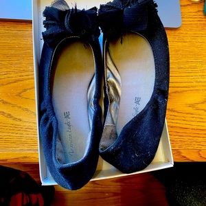 Size 5 flats with embellishments on top